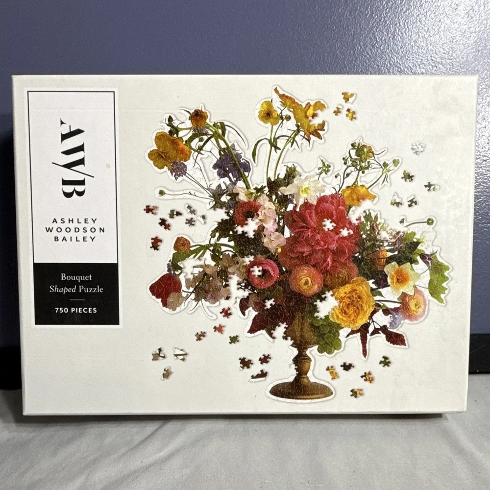 Galison AWB Ashley Woodson Bailey Bouquet Shaped 750 Piece Jigsaw Puzzle